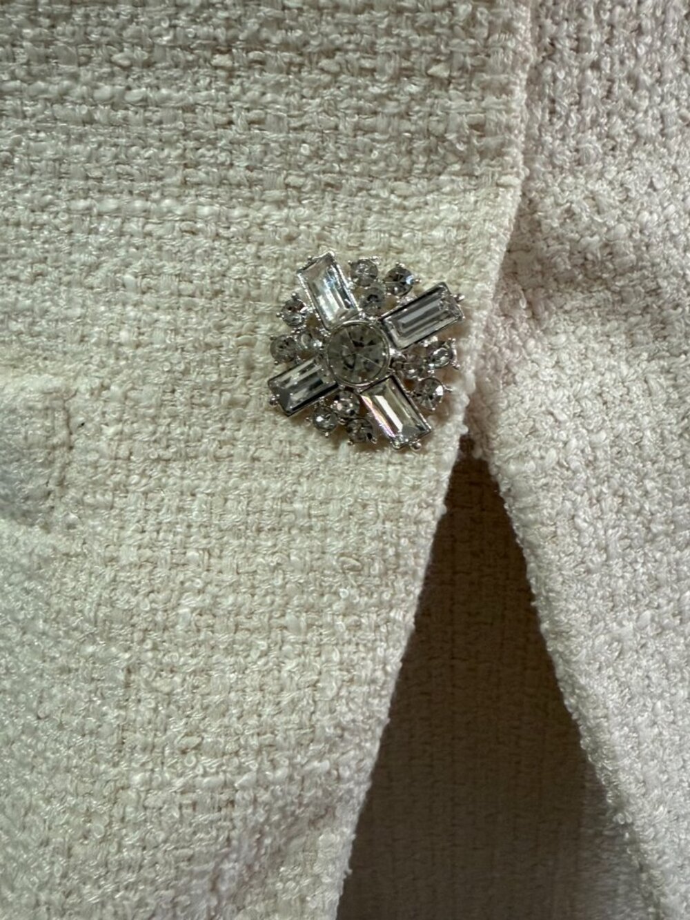 Self Portrait Cream Boucle Tailored Midi Dress - Picture 8 of 10